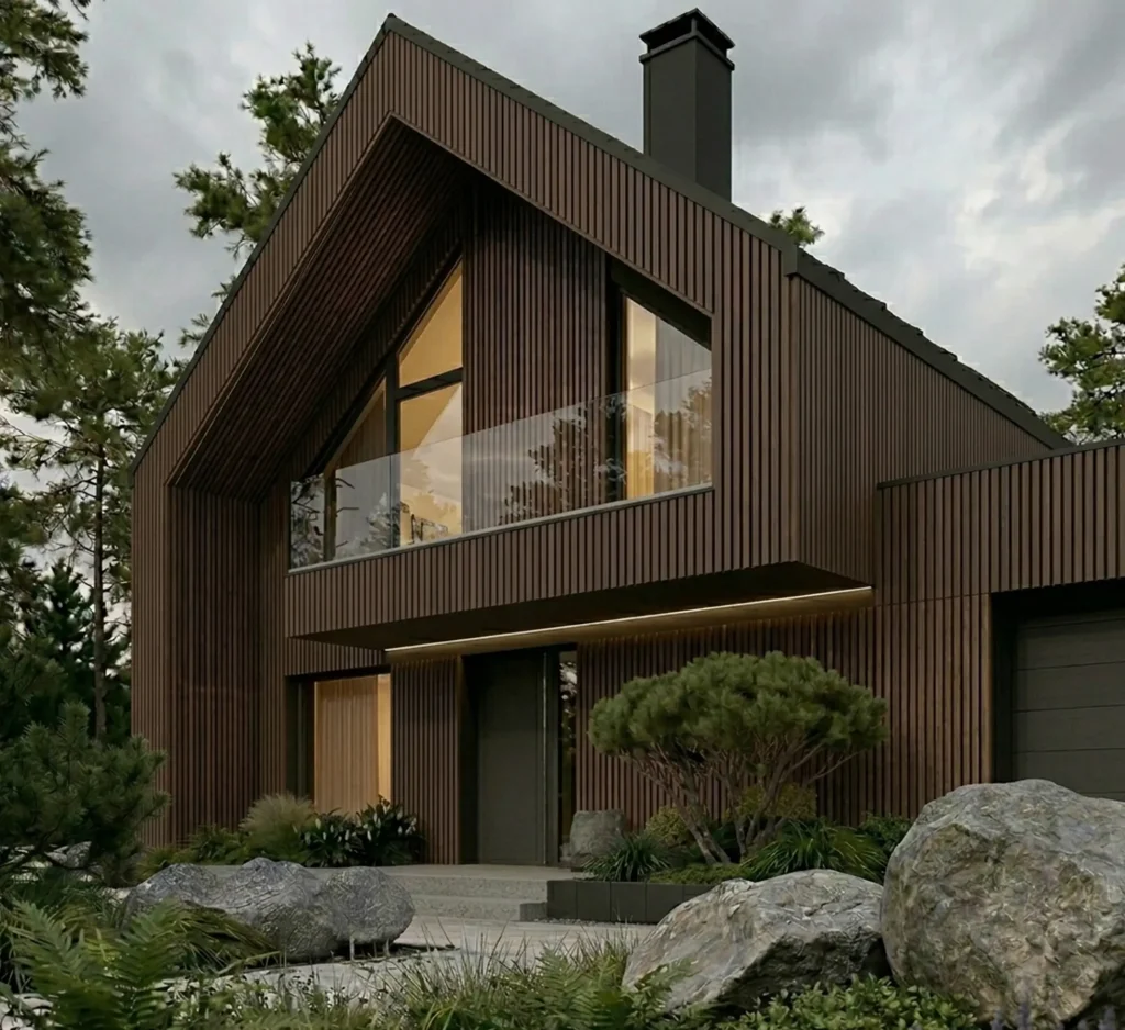 BRUNO Walnut/Charcoal – WPC homlokzatburkolat